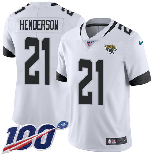 Jacksonville Jaguars 21 C.J. Henderson White Youth Stitched NFL 100th Season Vapor Untouchable Limited Jersey